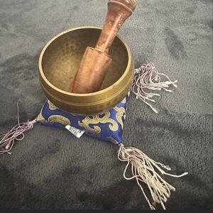 Brass Singing Bowl with Wooden Mallet